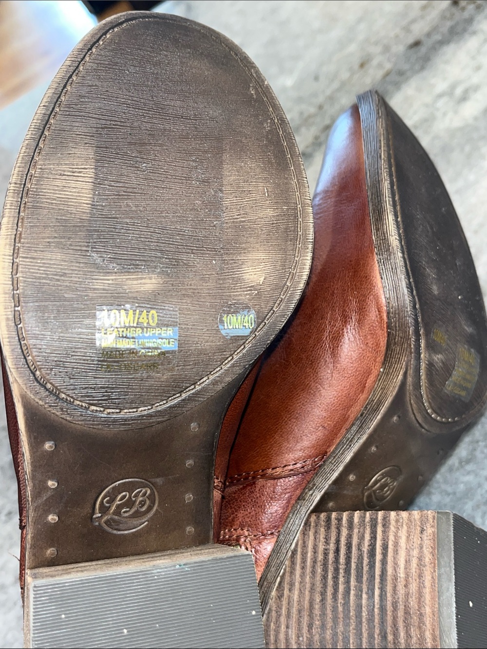 Women's Lucky Brand Brown Leather Ankle Bootie with Block Heel and Side Zip - Picture 7 of 11